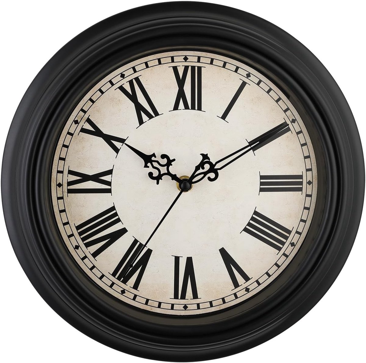 Retro Wandklok 30 cm - Stille Vintage Klok met Romeinse Cijfers voor Keuken, Woonkamer en Slaapkamer, Batterij Aangedreven Decoratie