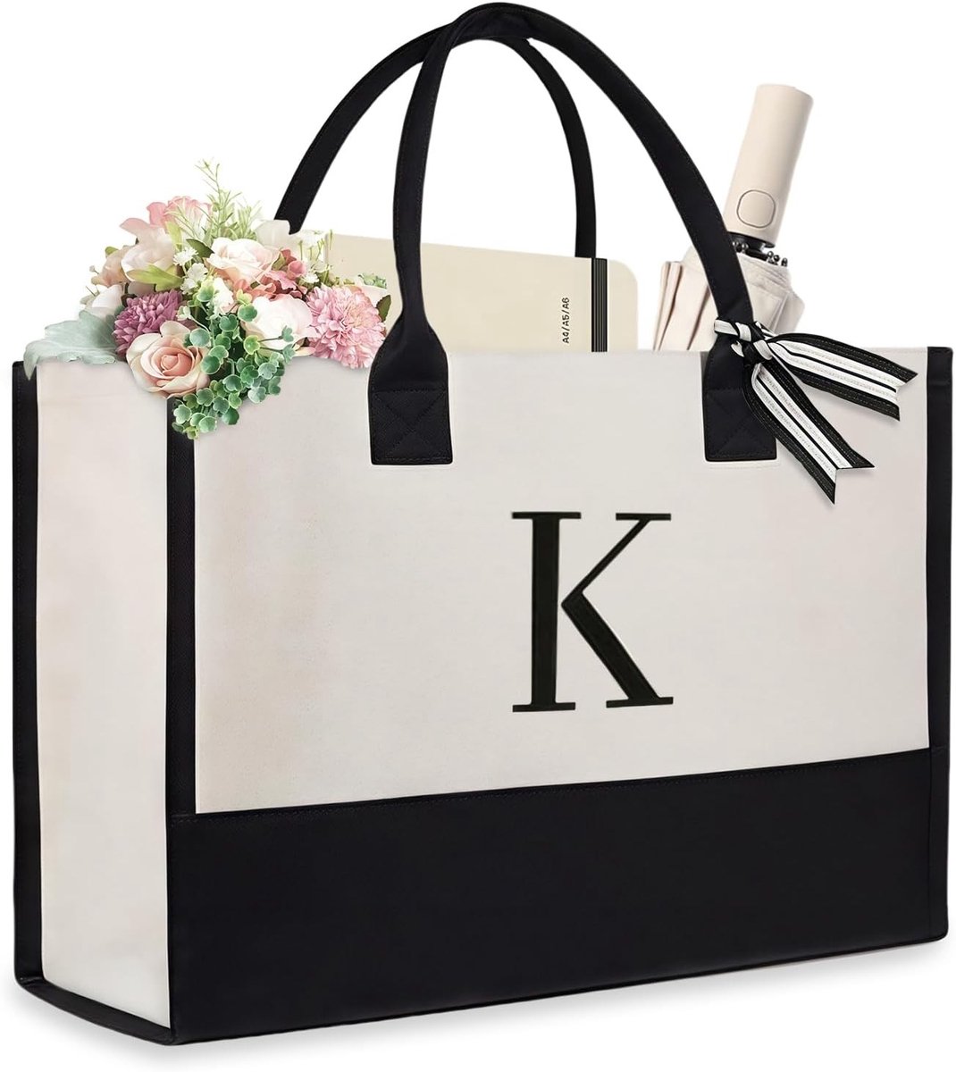 Stijlvolle Canvas Strandtas, Herbruikbare Tote Bag voor Werk en Winkelen, Perfecte Persoonlijke Cadeaus voor Moeders en Vrienden