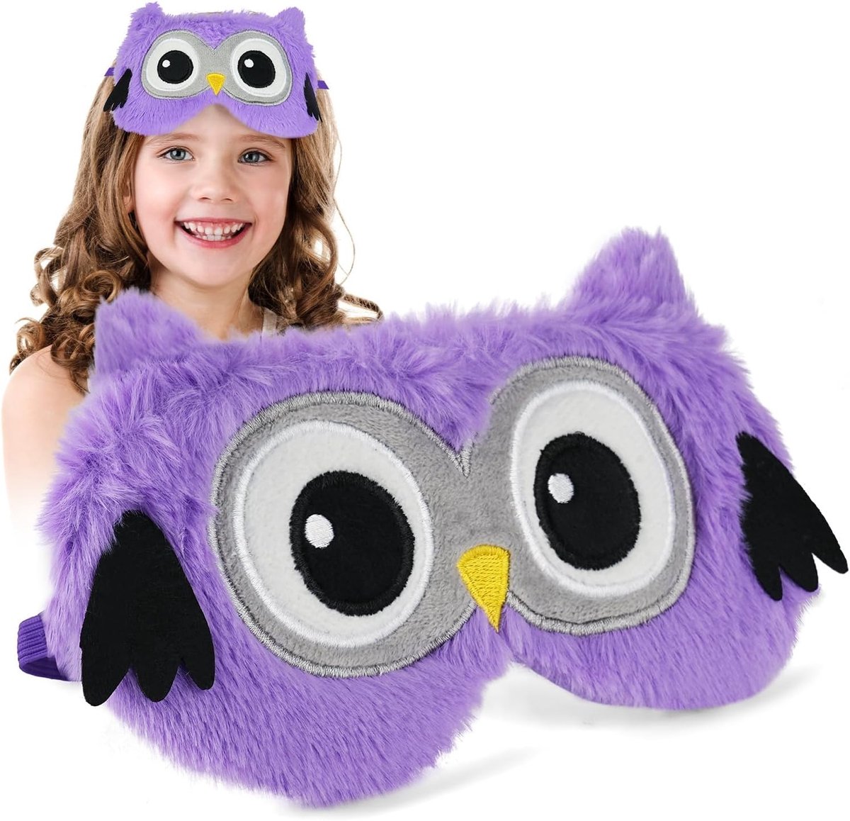 Grappig uil slaapmasker van pluche, zacht en comfortabel oogmasker voor volwassenen en kinderen, ideaal voor nachtdutjes en als cadeau