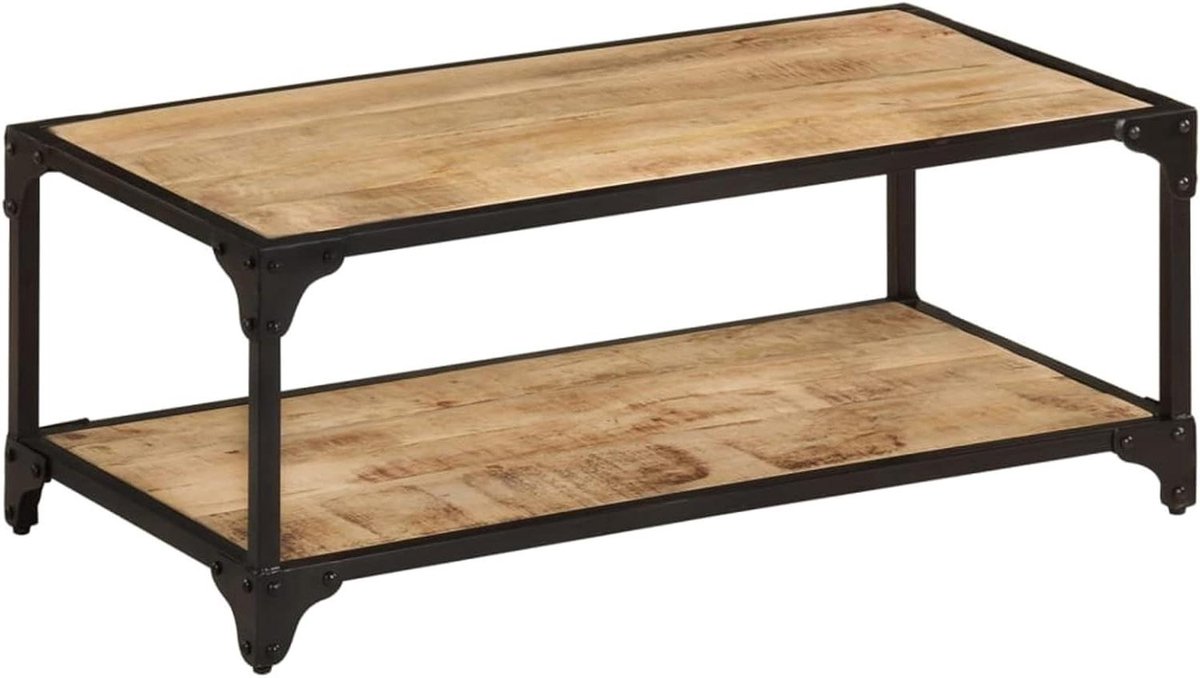 Salontafel Mangohout - Bijzettafel Rechthoek - Woonkamer Decoratie - Unieke Houtnerf - 90 x 45 x 35 cm - Niet gespecificeerd