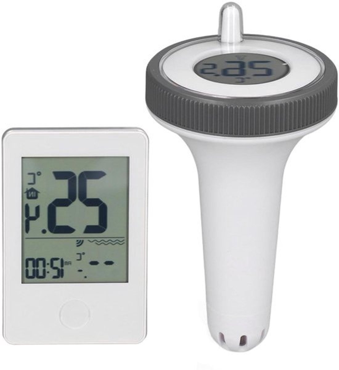 Zwemmer Thermometer met 60M Bereik LCD Display 0.1°C Nauwkeurigheid Waterdicht Digitaal Drijvend - Temperatuurmeter voor Zwembaden Hot Tubs