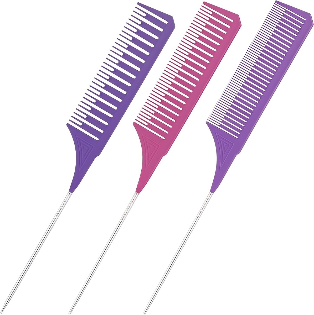 Set van 3 Professionele Streepkammen voor Kleuren, Highlights en Haarverzorging - Inclusief 3 Maten voor Precisie en Gemak