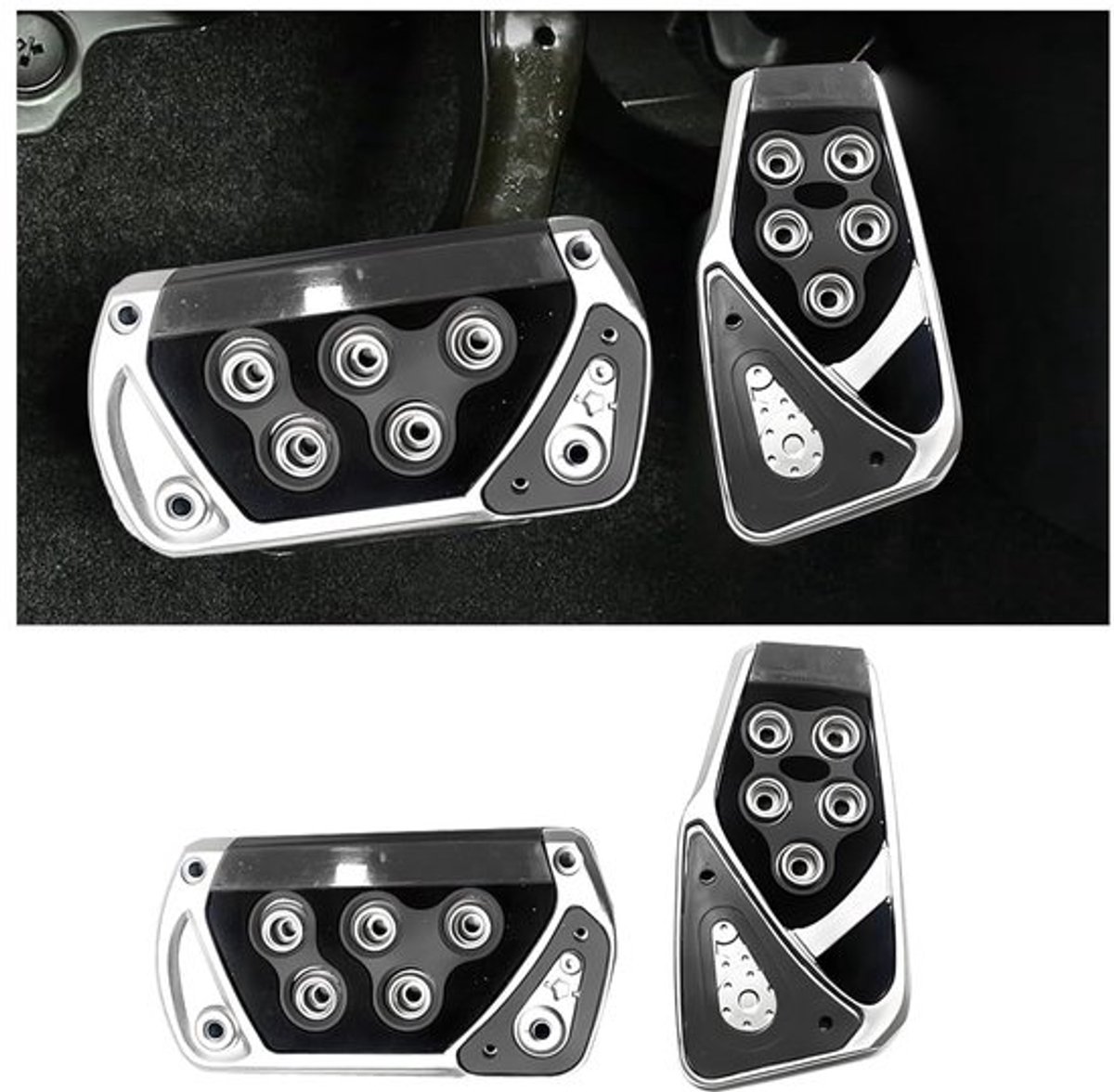 2 stuks auto pedaal pad hoes, antislip automatische transmissie rem gaspedaal, universele pedaal ondersteuning hoes auto gaspedaal rem pad pedaal pedaal zwart