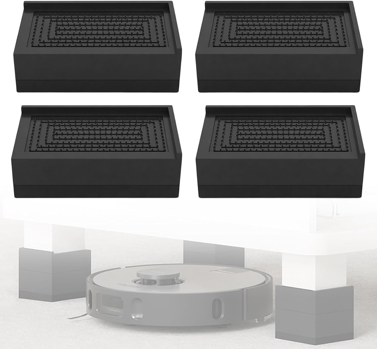 Antislip meubelpoten met hoogteverstelling, 4 stuks voor wasmachine, bureau en bank, vloerbescherming en ergonomische verhoging voor meubels