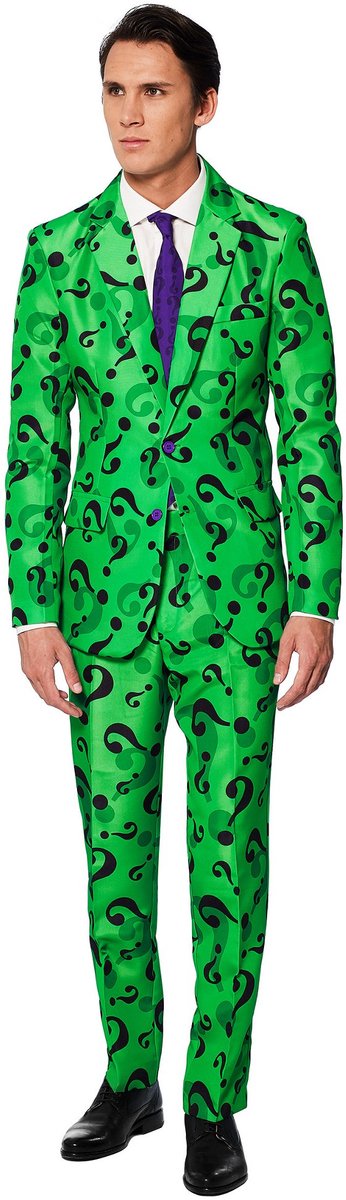 Suitmeister The Riddler™ - Heren Pak - Halloween Kostuum - Verkleedkleding - Carnavalskleding - Batman DC Comics - Groen - Maat M