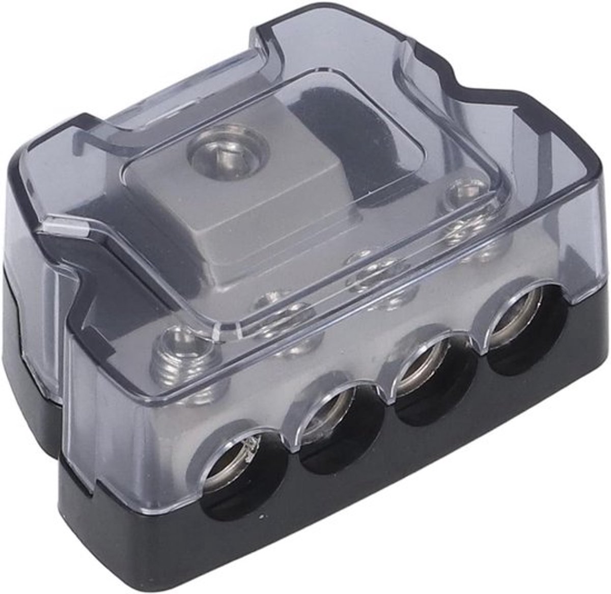 4-weg stroomdistributieblok met versterkerzekeringhouder en aardverdeler - splitter voor auto-audioversterker en voertuigelektronica-accessoires