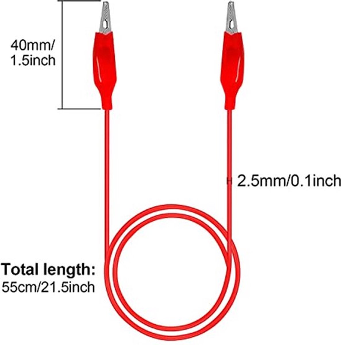 5 Kleuren Test Lead Set & Krokodillenclips 50cm Krokodillenclips Dubbel Eind met Isolatorclips voor Circuitverbinding/Elektrische Test, 30 Stukken