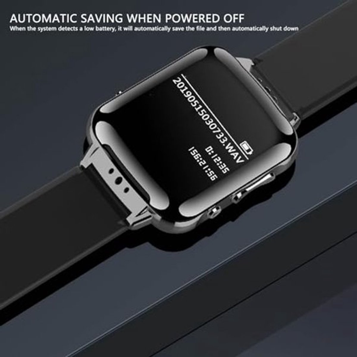 Stemrecorder Horloge, Audio Stemarmband Opnameapparaat, Geluidsrecorder met Ruisonderdrukking met MP3, Alarmklok, E-boek, Muziekspeler met Luidspreker, Oortelefoon
