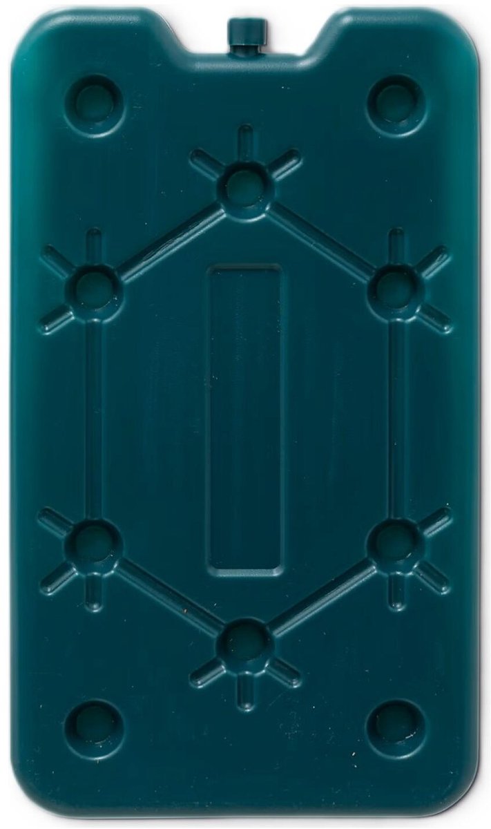 Platten koelelementen - petrol blauw - polyethyleen - 400 gram - L25 x B14 x H1,5 cm