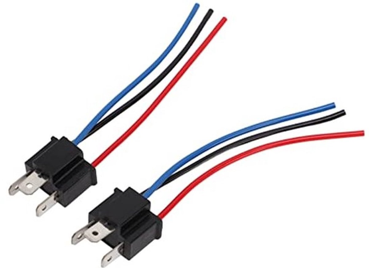 H4 mannelijke 3-pins fitting, H4 mannelijke lamphouder ABS + koperen hoog rendement voor lampfitting voor H4 HB2 9003