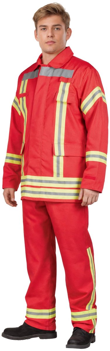 Brandweerpak voor volwassenen rood - Carnaval Halloween Fasching