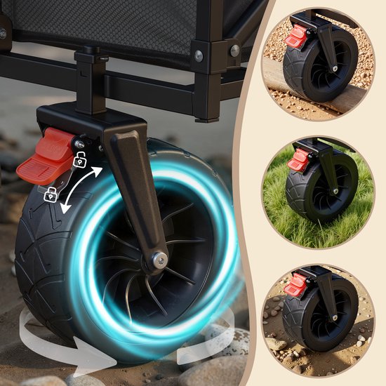 SONGMICS GFW201G101 - Opvouwbare Bolderkar - 200 L Transportwagen - Met Handgreep en 4 Versterkte Wielen - Voor Buiten Tuin van Songmics — afbeelding 2