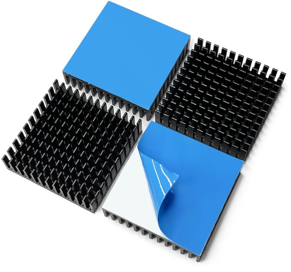 Koellichaam Kit - Aluminium Radiator - Elektronica Koelen - Warmtegeleidend Tape - 40x40x11 mm - Zwart