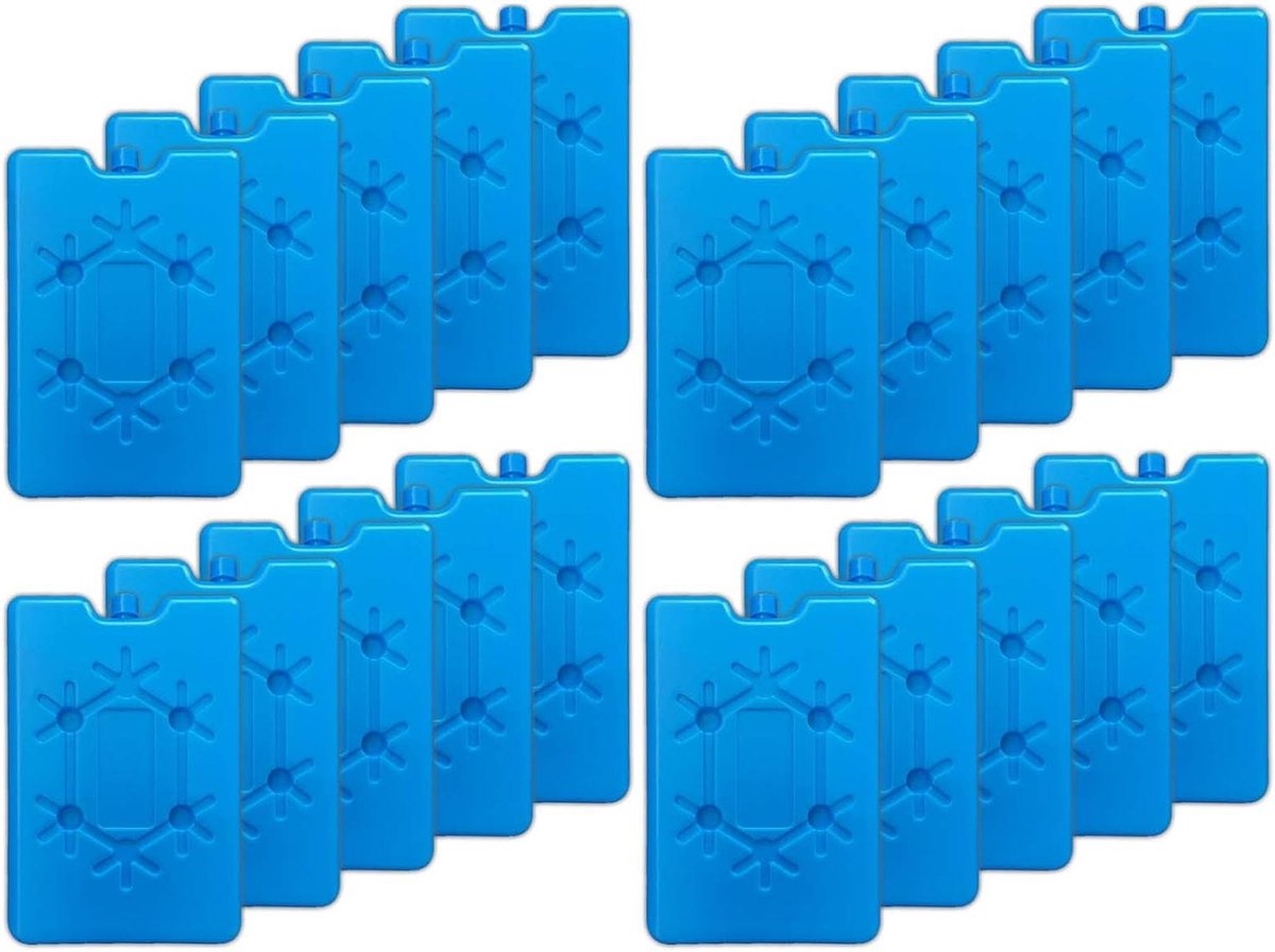 Platte koelelementen - Koelpacks - Koelbox vullen - Ultra plat ontwerp - 20 stuks - Blauw