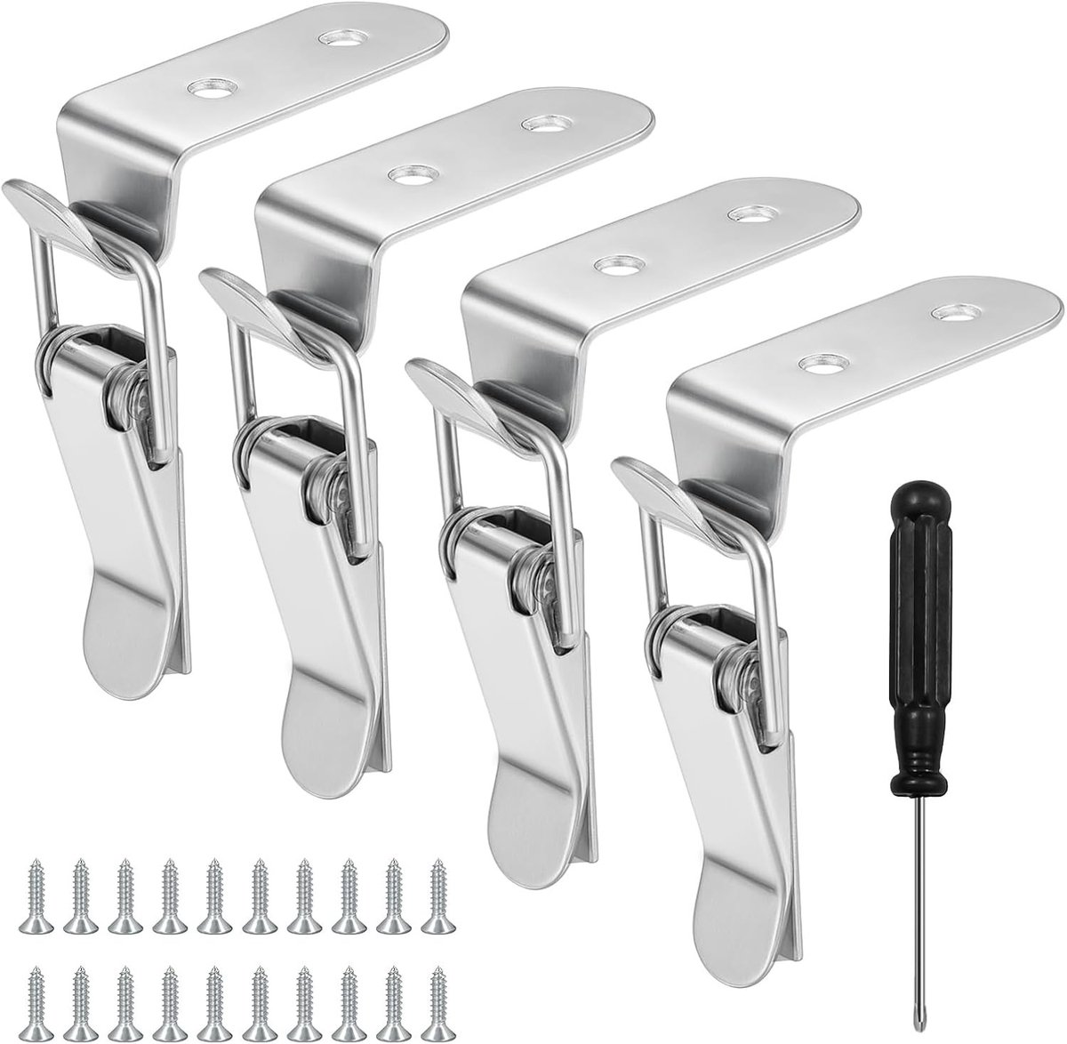 4 Stuks Vergrendelingshasp, Metalen Sluiting voor Kasten, Deuren en Koffers, Veiligheidsslot voor Meubels en Opbergdozen
