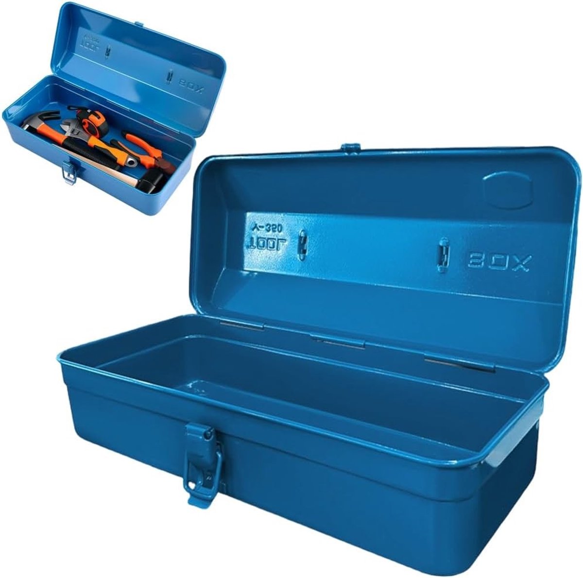 Grote multifunctionele gereedschapskoffer met slot, robuust en duurzaam, 37 x 16 x 12 cm, ideaal voor opslag en transport van gereedschap
