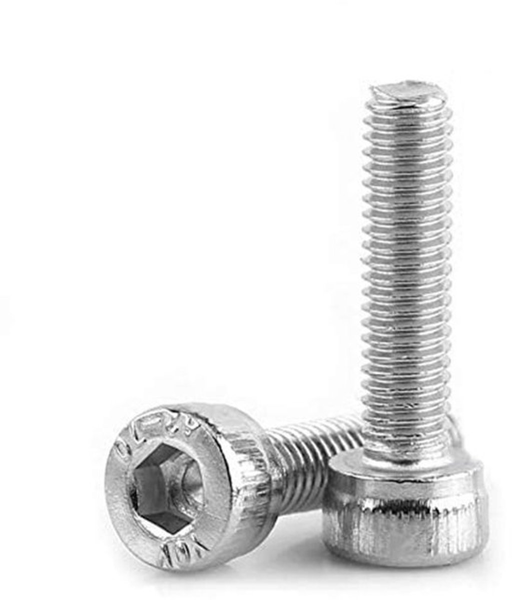 M3-12 Hexagon Cilinderkop Bout Schroef - RVS 304 - 11 Lengtes 6-30mm