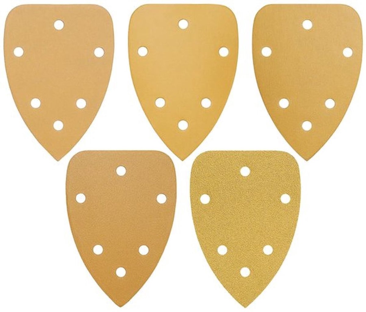 50Pcs Muismodel Schuurpapier 140x98mm 80/240/320/400/600 Grit 6 Gat Muisschuurpapier Aluminiumoxide voor Kunststeen Houtproducten Metaal