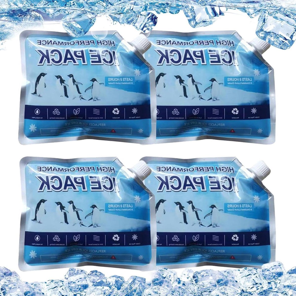 Herbruikbare Koelelementen - Koeltas Accessoires - Buitenactiviteiten - Langdurige Koeling - 4 Stuks - Blauw