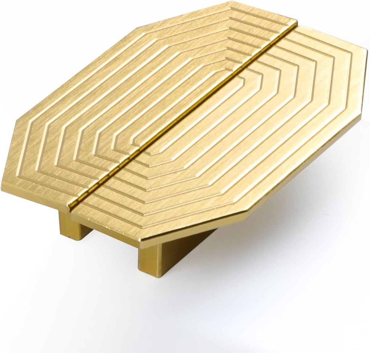 Moderne Messing Kastgrepen - Set van 2 - Geborsteld Goud - Keuken- en Meubelaccessoires - 32mm Bevestigingsgat
