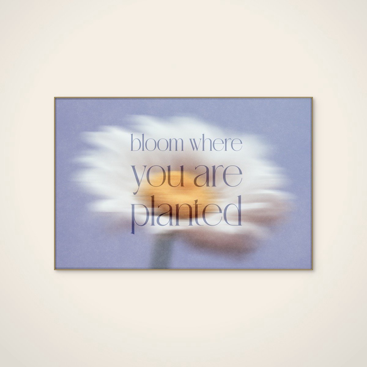 Akoestisch schilderij - 120 x 80 cm - Bloom Where Planted van Treechild - Abstracte wanddecoratie - goud textielframe