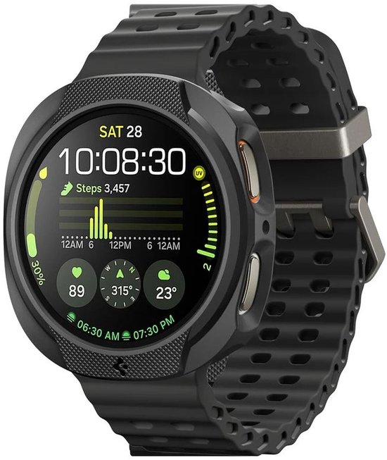 Spigen Liquid Air - Hoesje Geschikt voor Samsung Galaxy Watch 8 44MM - Bumper Case Matte Zwart
