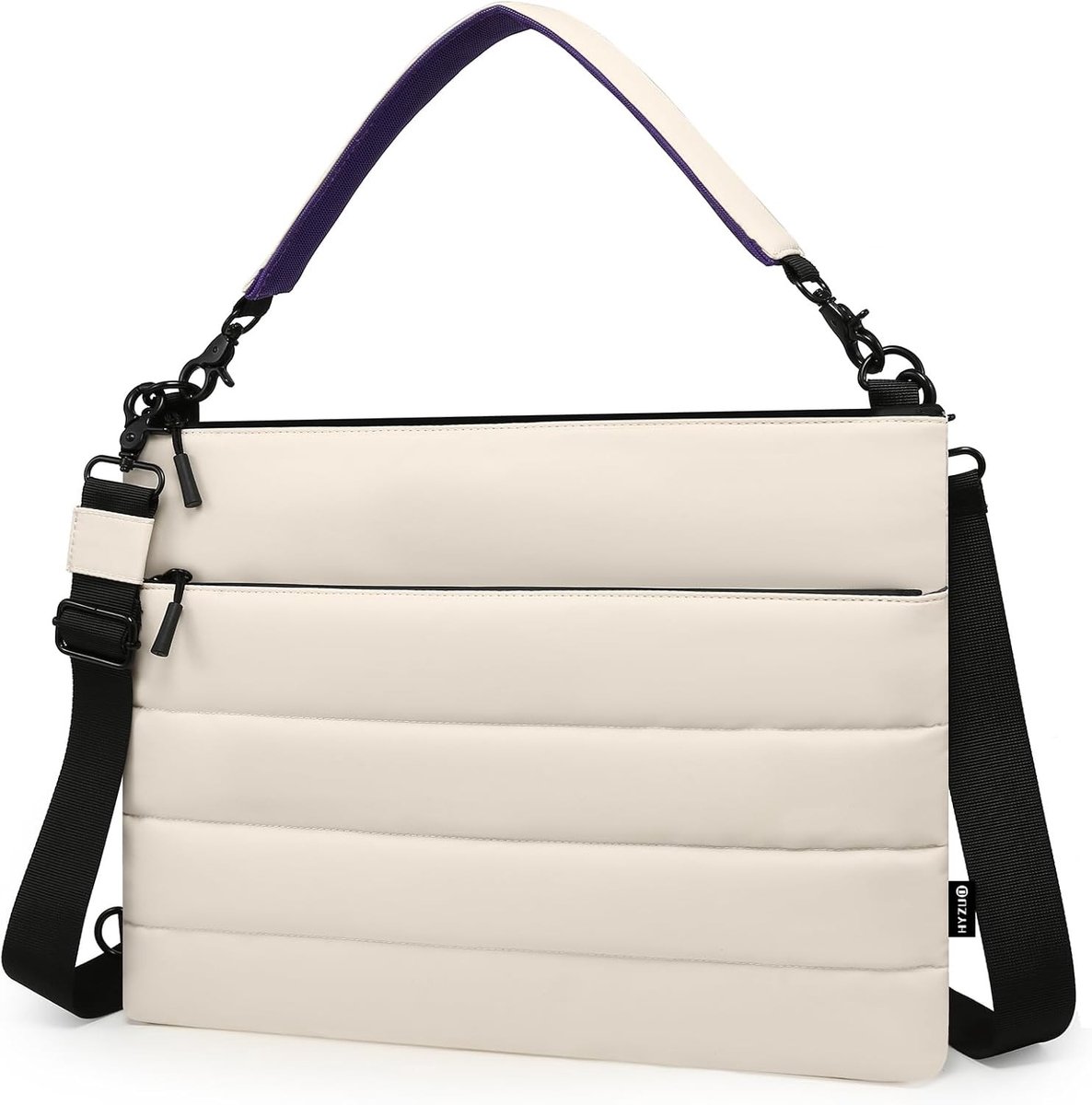 15-16 Inch Laptop Tas voor MacBook Pro en Air, Dell, HP, Lenovo, Asus, Acer, Samsung - Dubbelschoudertas voor Vrouwen, Ideaal voor Dagelijks Gebruik en Werk, Beige