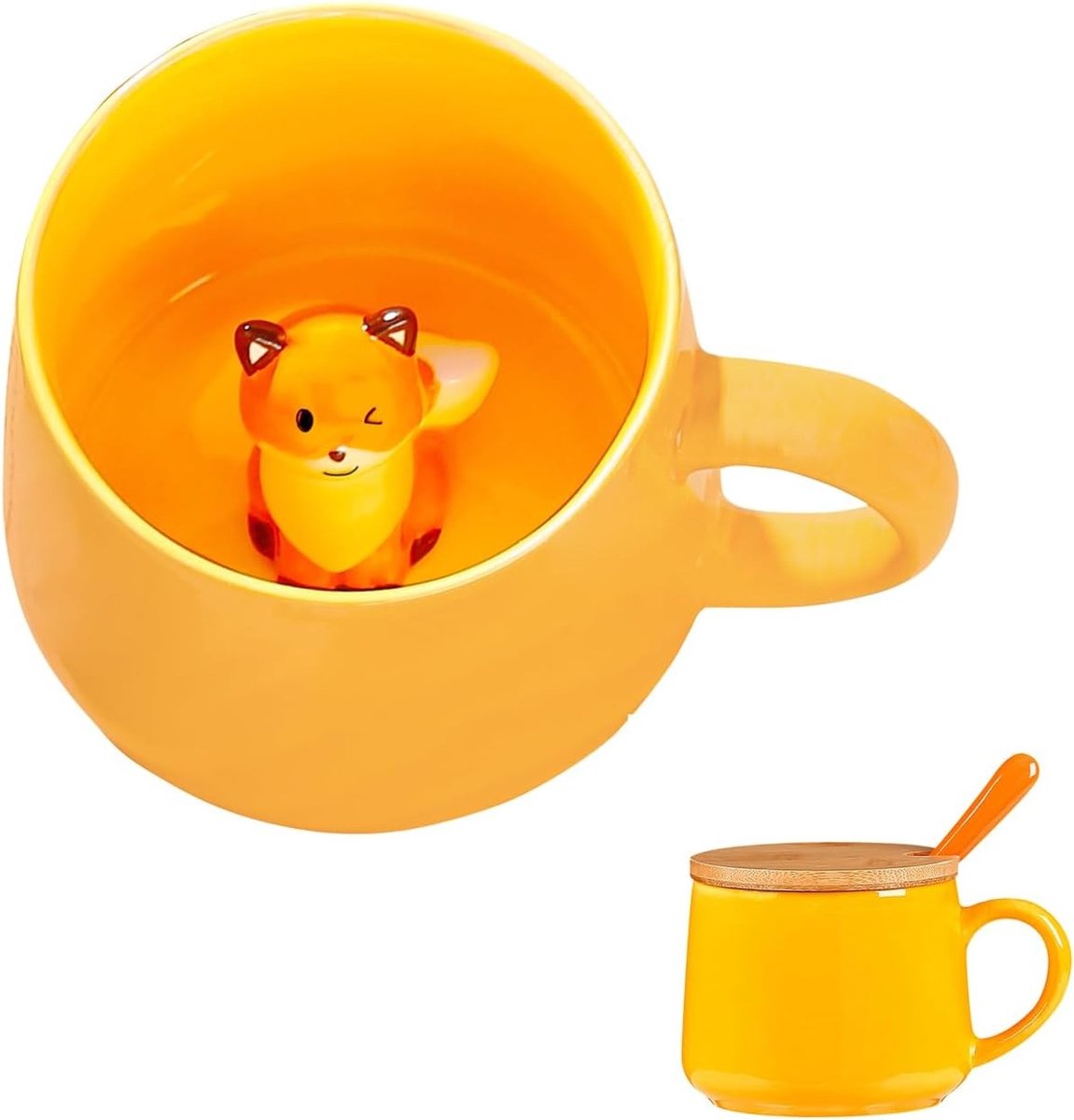 Leuke Fox Koffiemok met Lepel en Deksel, Perfecte Cadeaus voor Vrouwen, Moederdag, Valentijnsdag en Feestdagen