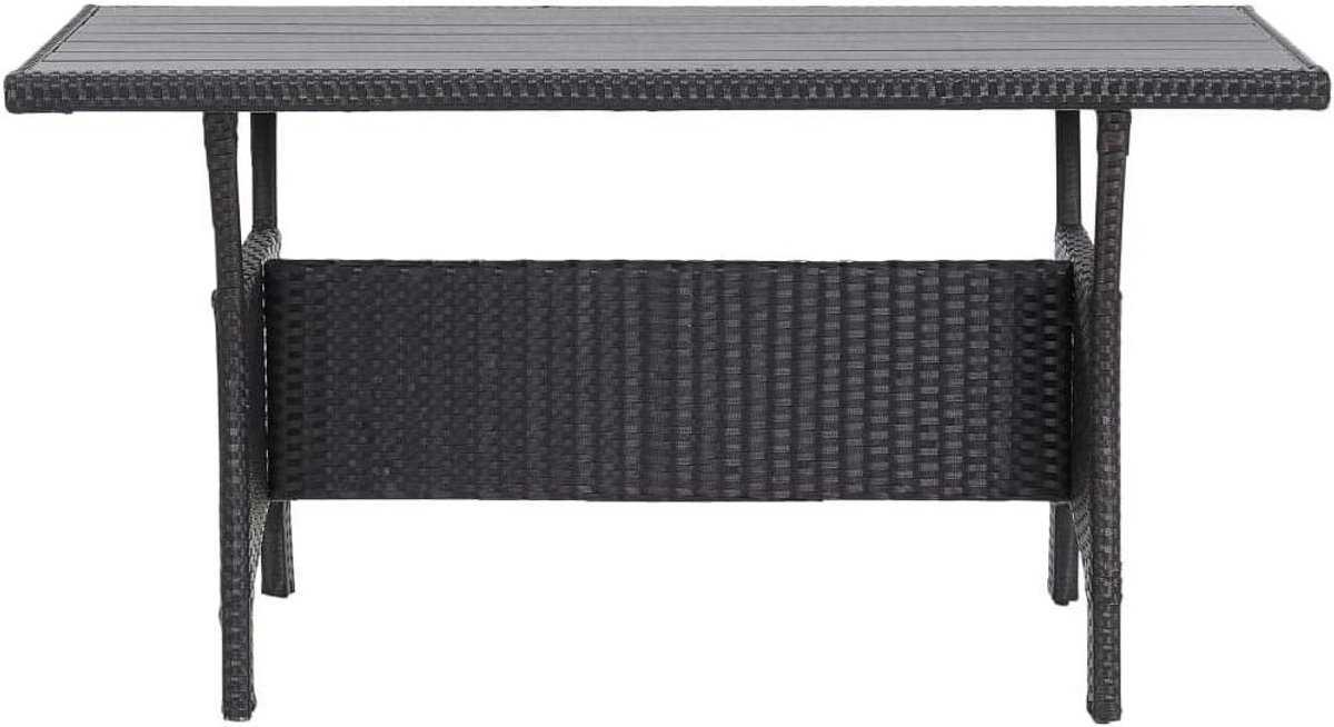Tuintafel Gevlochten Hars - Eettafel Buiten - Buiten Eten - Gepoedercoat Stalen Frame - 120 x 70 x 66 cm