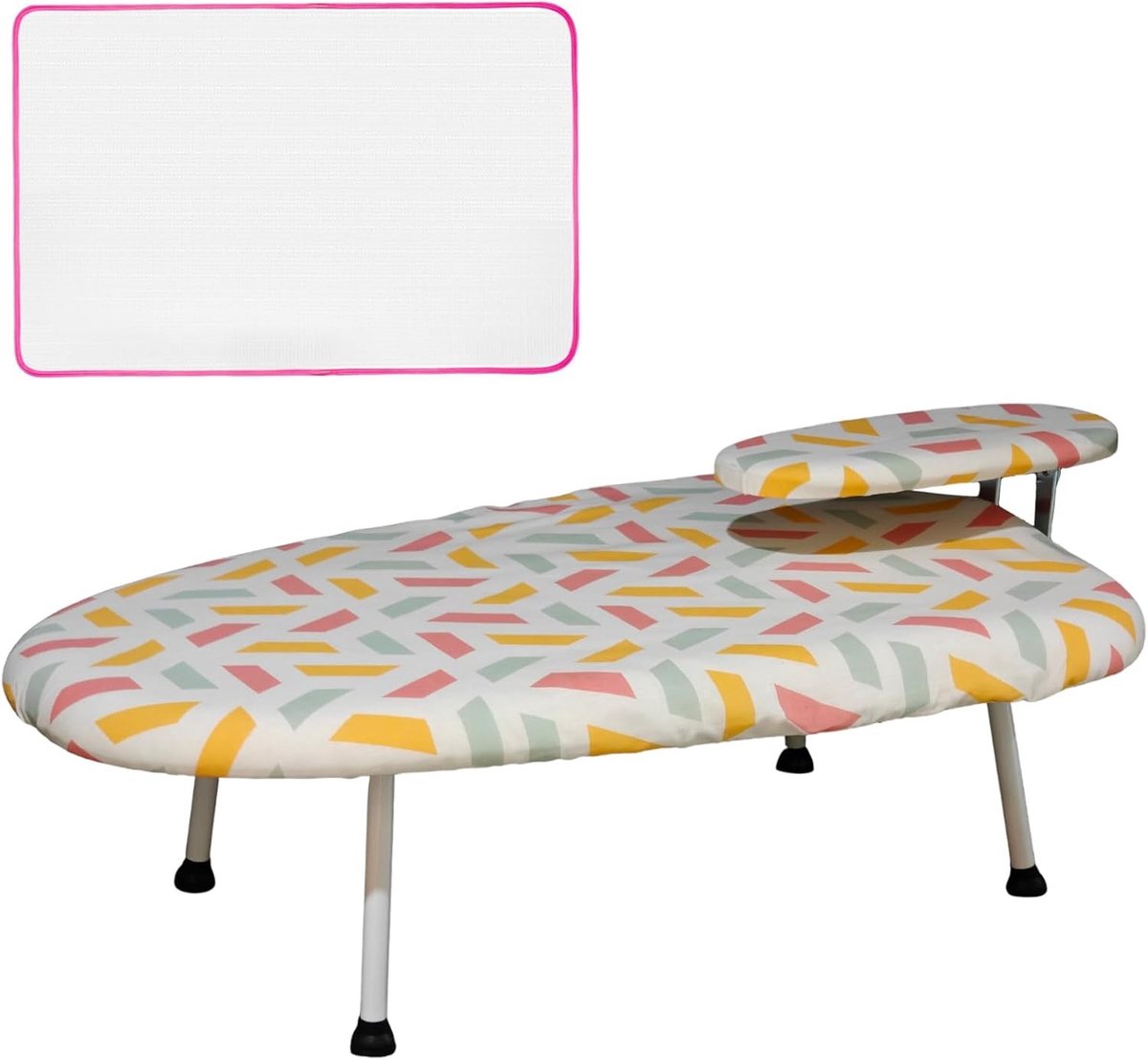 Compact Strijkplank met Verwijderbare Mouwenplank en Schuimlaag - Ideaal voor Appartementen en Studentenhuizen, Vouwbare Strijktafel met Ingebouwde Strijkijzerhouder