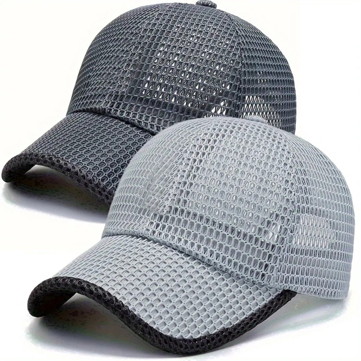 Unisex baseballpet van mesh, casual zonbescherming, visserspet, ademend, eendenbekmodel, geschikt voor dagelijks casual gebruik buitenshuis in de zomer, set van 2.