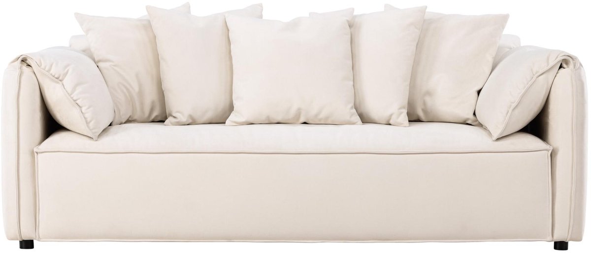 Torekov bank 3-zits 5 sierkussens beige.