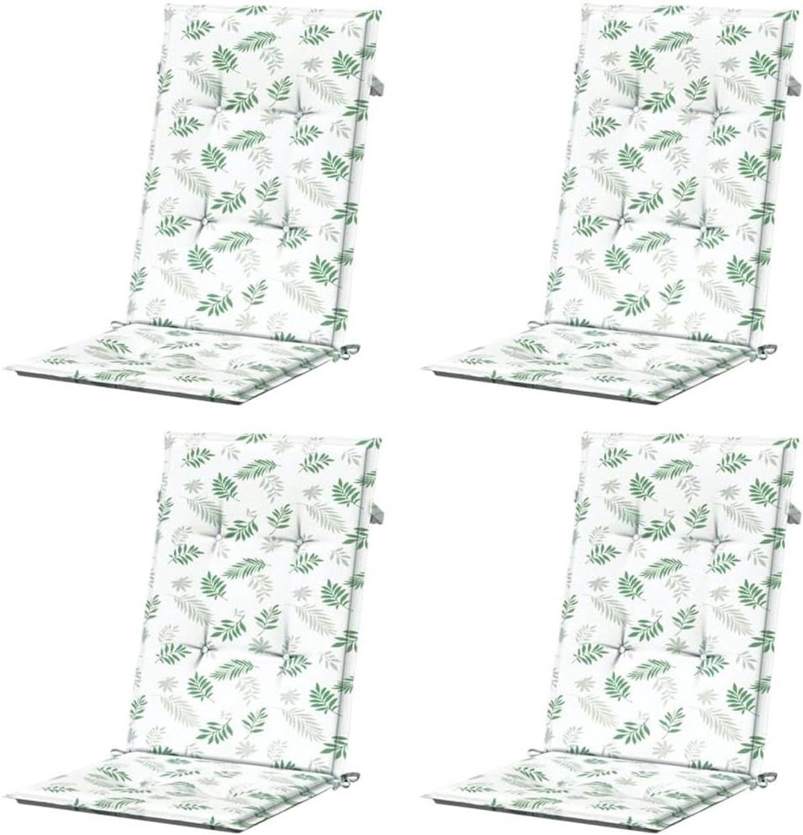 Stoelkussens Hoge Rug - Buitenkussens Terras - Comfortabel Zitten - Waterafstotend Polyester - 120 x 50 cm - Bladpatroon