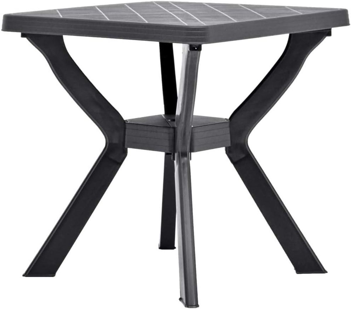 Tuin Eettafel - Terras Bistrotafel - Buiten Dineren - Onderhoudsvrij Kunststof - 70 x 70 x 72 cm - Antraciet
