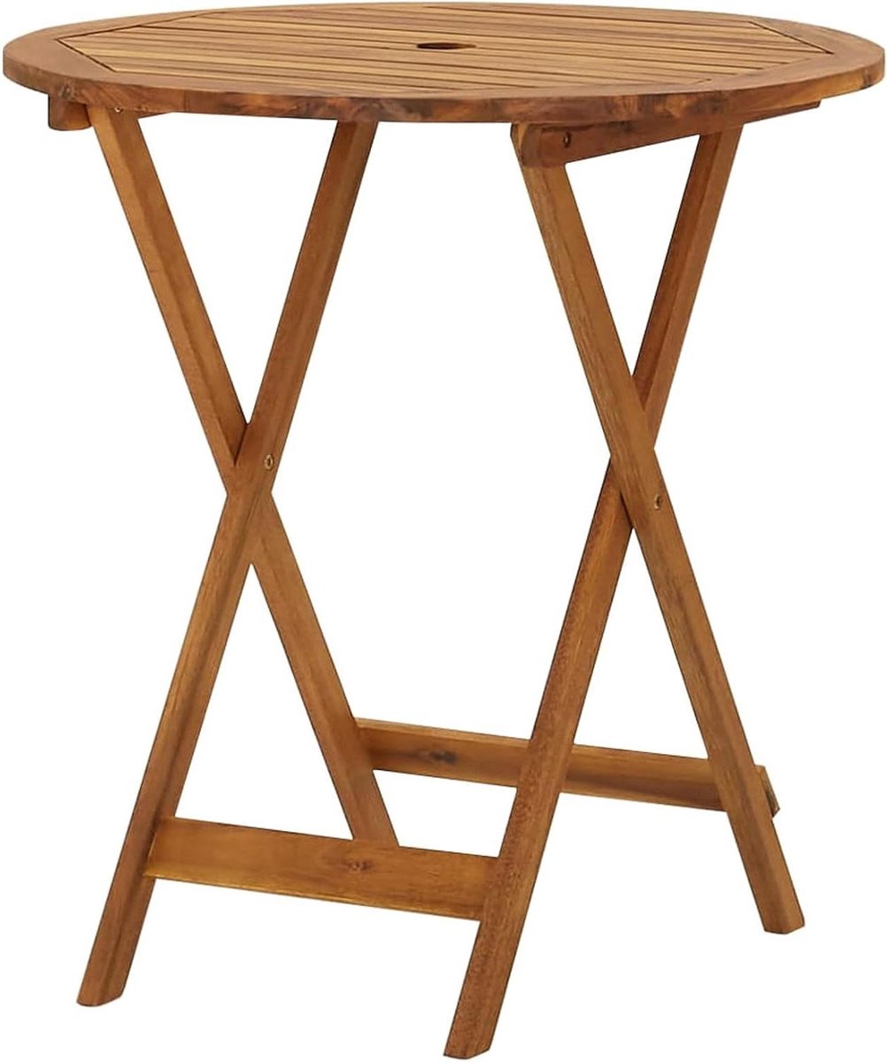 Tuintafel Hout - Balkontafel Klaptafel - Buiten Zitten - Massief Acaciahout - 70 cm - Natuurlijk