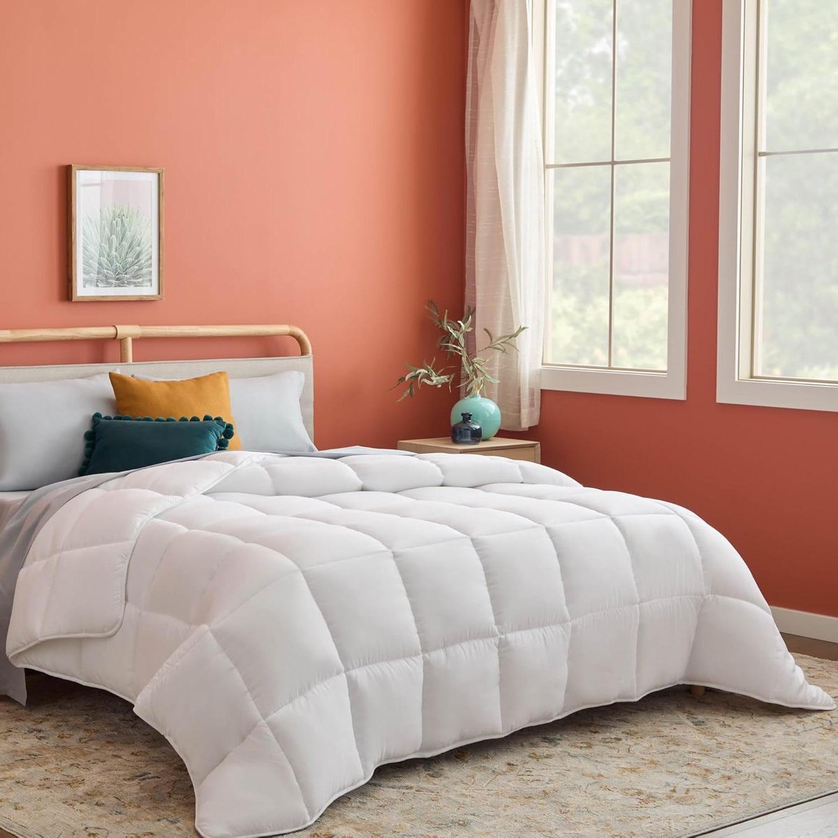 Dekbed met Vulling - Dekbedovertrek Comforter - Alle Seizoenen Slapen - 8 Lusjes voor Bevestiging - Oversized King - Wit