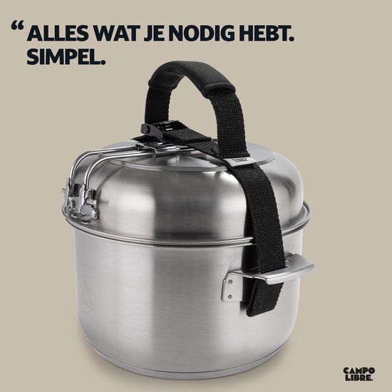 Camping Kooktoestel - RVS - Duurzaam en Vaatwasserbestendig - Compact en Stapelbaar - Voor Kamperen — afbeelding 2