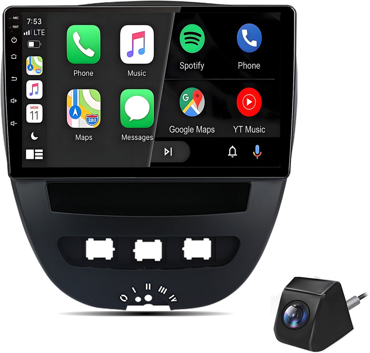 Cestovet Autoradio - Geschikt Voor Toyota Aygo/PEUGEOT 107/Citroen C1 2005-2014 - 2+64GB CARPLAY - Achteruitrijcamera