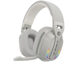 Ntech - Gaming Headset met Microfoon en RGB Light Wit - koptelefoon draadloos - Draadloze Game Headset 2.4GHz, USB C Geschikt voor PS4, Xbox One, Xbox Series, PC en Nintendo Switch 2, - Bluetooth Gaming Headsets