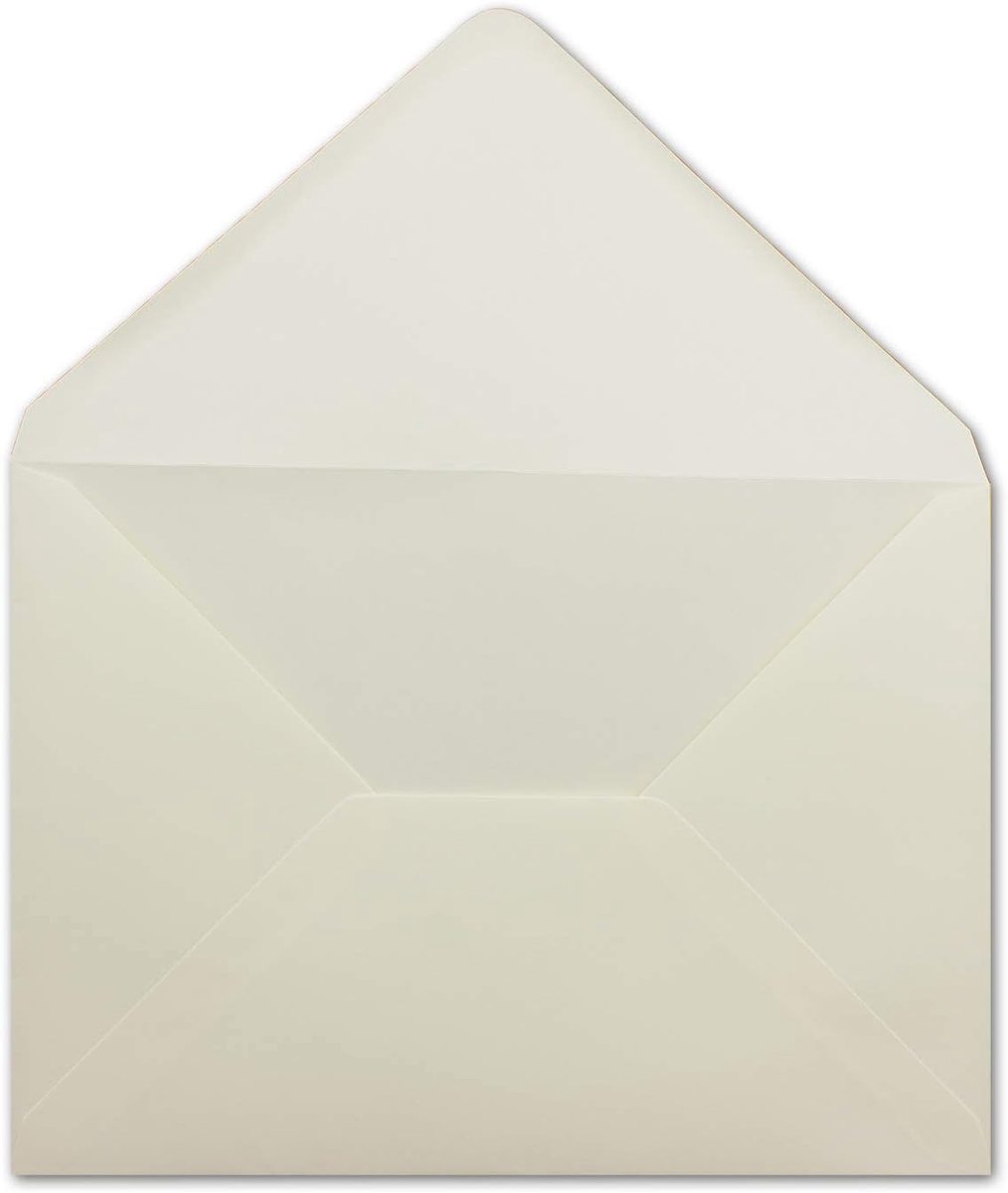 50 DIN C5 enveloppen Crème - 16,2 x 22,9 cm - 100 g/m² - Postenveloppen met natte plakrand en puntsluiting zonder adresvenster van uw Glüxx-Agent