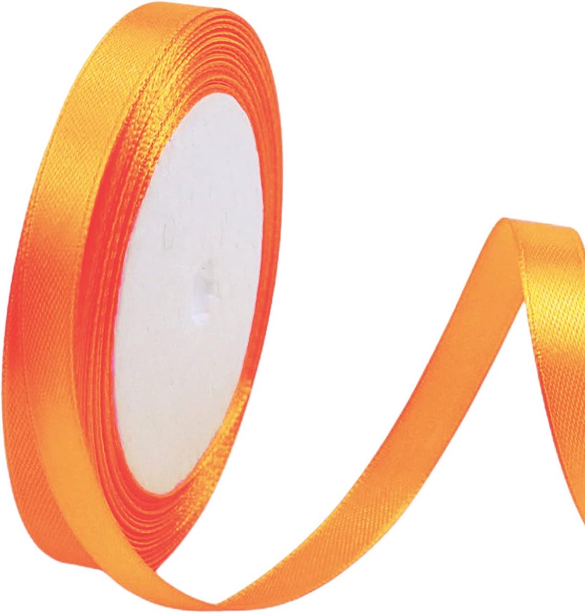 Lint Oranje 10mm,22 Meters Satijnen Linten, Decoratie Zijden Linten, Cadeaulint, Autolint,Stoffen Linten van Zijde en Satijn, voor Bruiloft, Feest, Verjaardag,Valentijn Party
