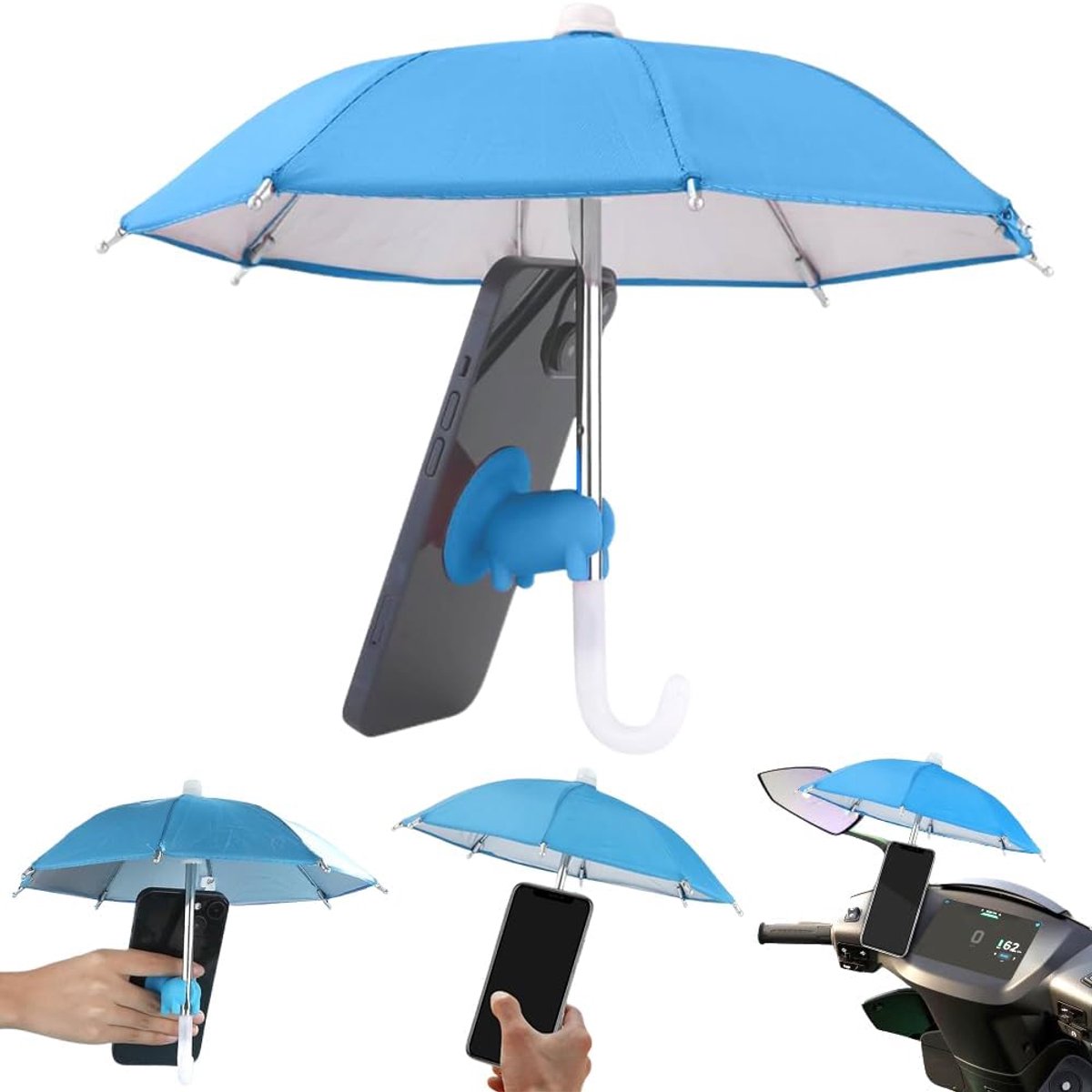 Telefoon Paraplu, Verstelbaar, met Zuignap in Varkentjesvorm, Zonnescherm, Bescherming tegen Verblinding, Multifunctioneel