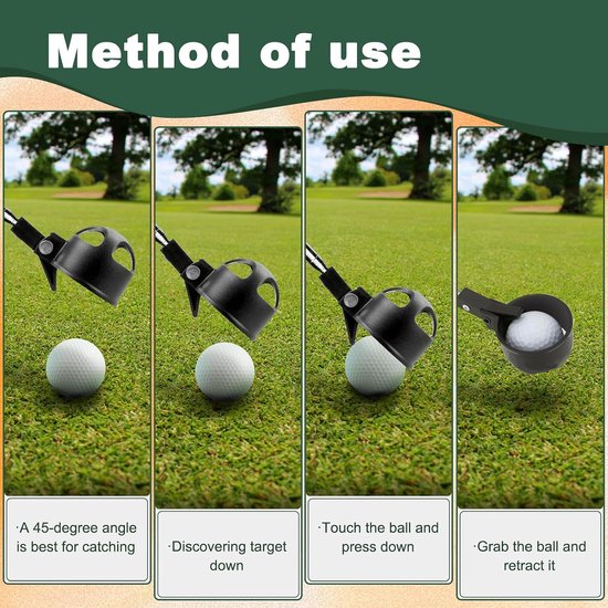 Roestvrijstalen golfbal-retriever telescopisch voor water, 78 inch uitschuifbare golfbalgrijper met vergrendelingsschep, golfbalplukker bovengereedschap accessoires voor golfer, vrouwen, — afbeelding 4