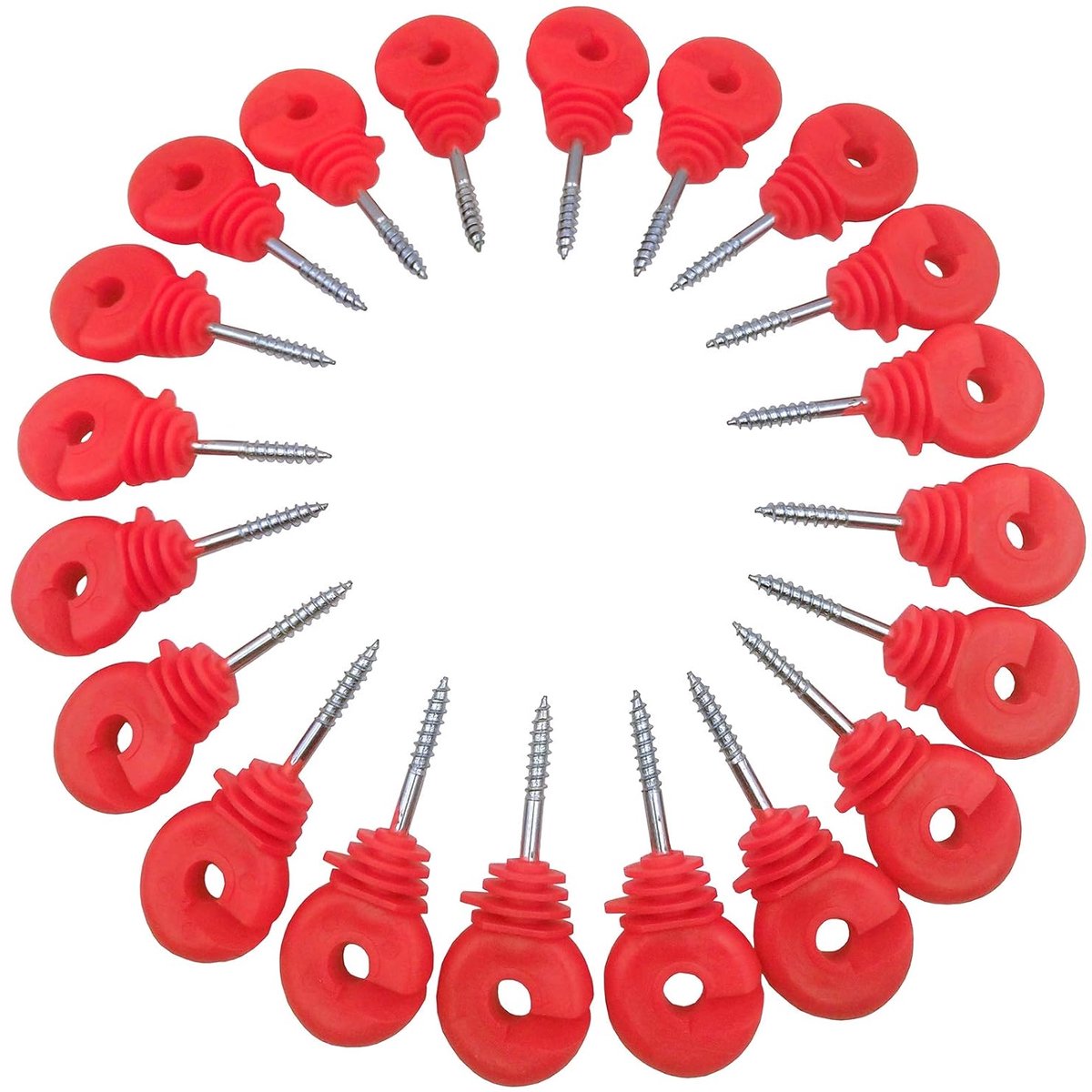 20 stuks elektrische hekken isolatoren ijzer houten palen isolator elektrische omheining isolator voor elektrische hekken (rood)