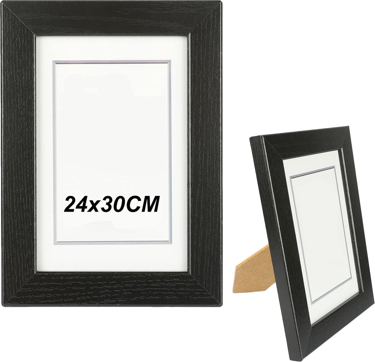 HANSEL HOME Fotolijst 24 x 30 cm, van hout, zwart, met glasplaat, voor tafel en muur