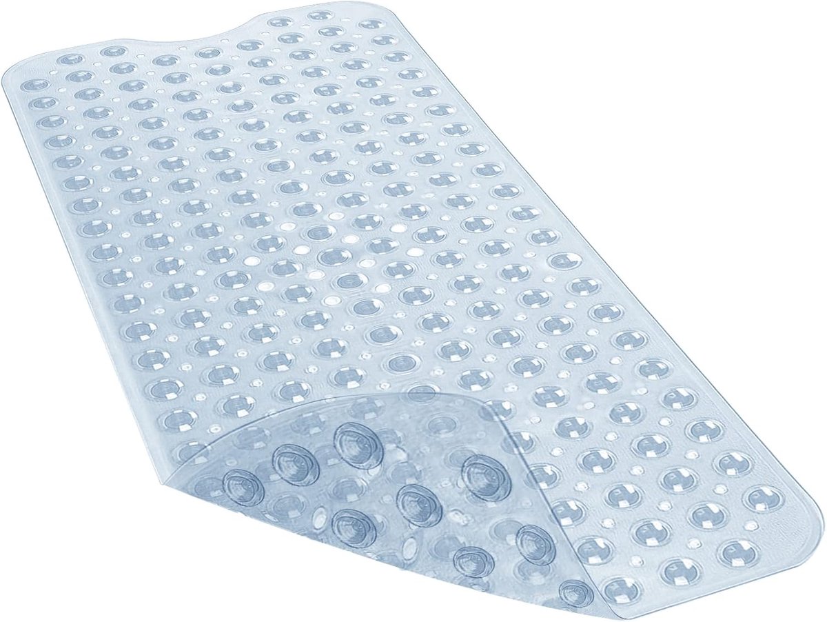 Badkuipmat antislip, 100x39cm Antislipmat BPA-vrij met zuignappen, douchemat doucheinlegmat antislip mat voor badkuip en douche kinderen en volwassenen - Transparant