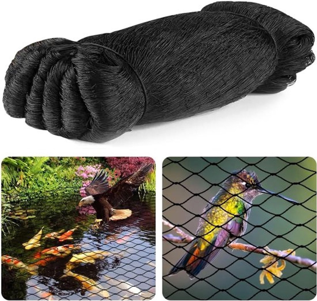 Beschermnet voor Vogels 15 m x 7,5 m - Fijn Gaas voor Tuin, Vijver en Balkon, Ideaal voor Fruitbomen en Aardbeien met 5 x 5 cm Maaswijdte