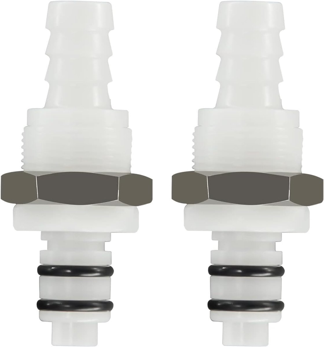 1/4" 3/8" 5/16" Plastic slang snelkoppeling met afsluitklep, paneelmontage slang buisconnector, mannelijke snelkoppelingen (mannelijke connector) (3/8", 2)