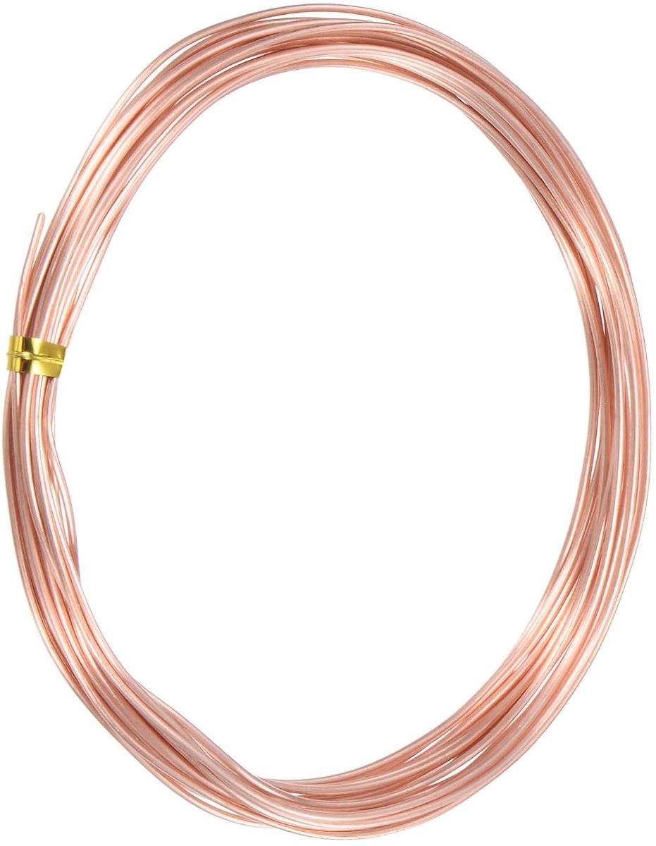 Koperdraad, 99,9%, 18 gauge, 4,5 m, puur koperdraad voor knutselprojecten/sieraden maken, teelt van planten/sieraden, knutseldraad, 1 mm, 5 m