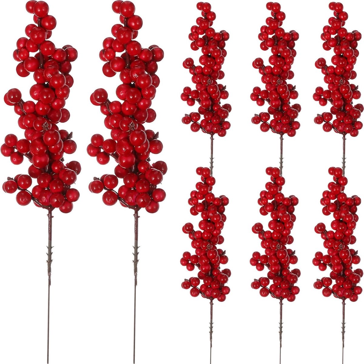 8 stks Kunstmatige Berry Stengels Kerst Rode Berry Kunstmatige Xmas Fruit Berry Hulst Bloem Tak Thuis Vakantie Bruiloft Kerstdecoratie